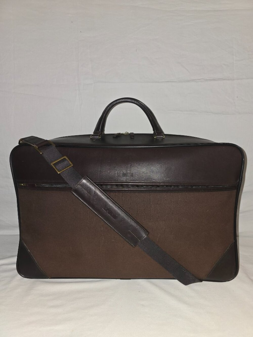 Hartmann Luxe Collection Soft Sided Canvas & Leather Suitcase W/ Hanging Suiter